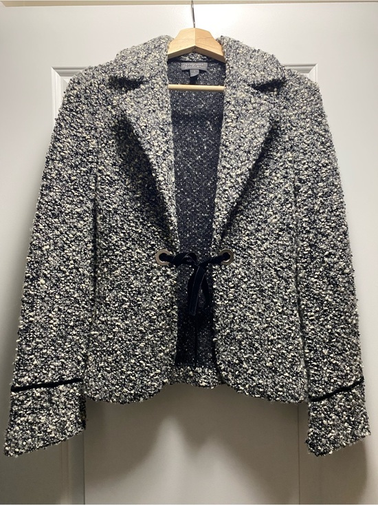 Classiques Entier Jackets & Blazers - Classiques Entier Wool Blend Nubby Sweater Jacket Velvet Tie S